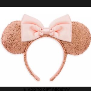 NWT DISNEY MINNIE Rose gold & pink headband ears SOLD OUT